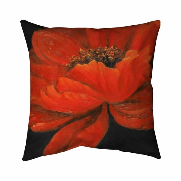 Begin Home Decor 26 x 26 in. Red Petal Flower-Double Sided Print Indoor Pillow 5541-2626-FL190